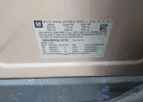 2018 GMC Terrain Sle from USA, damaged, VIN 3GKALMEV6JL165759
